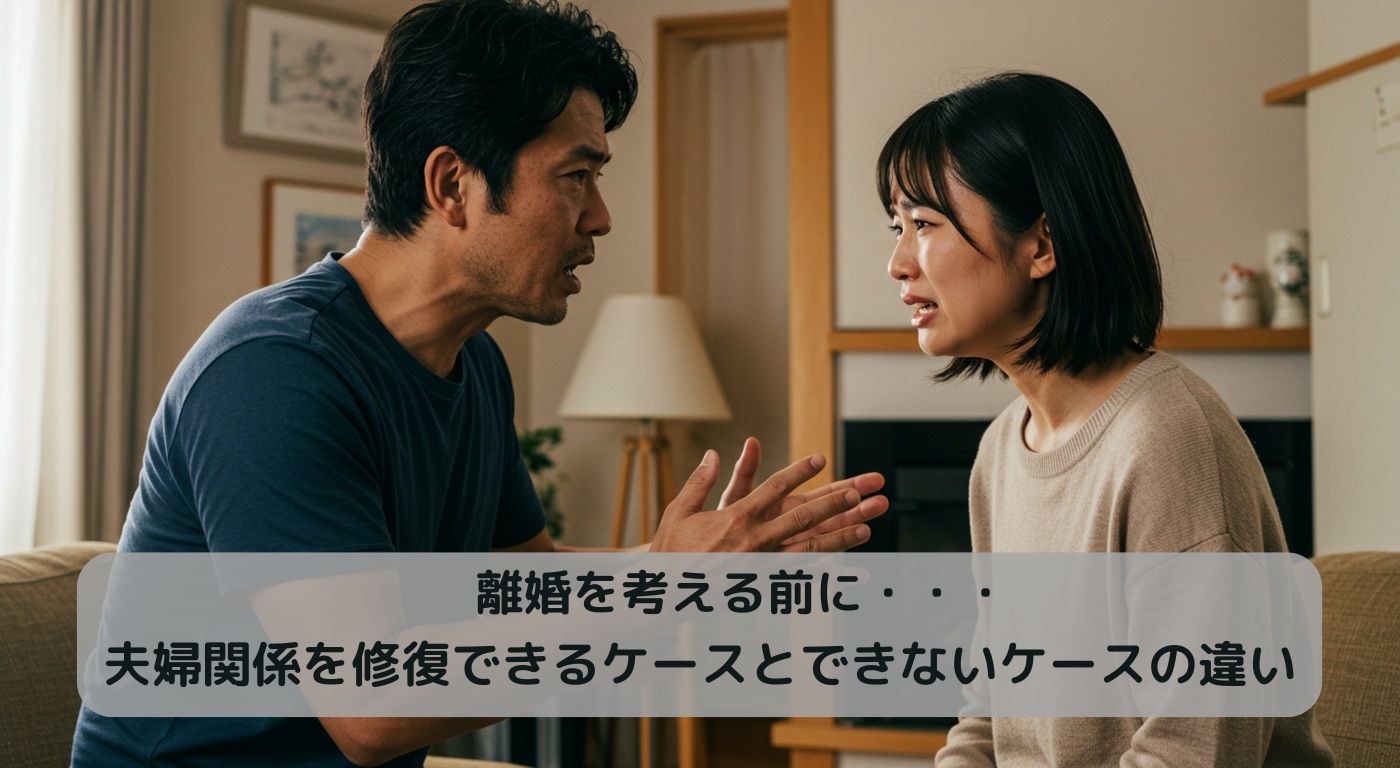 離婚を考える前に…夫婦関係を修復できるケースとできないケースの違い