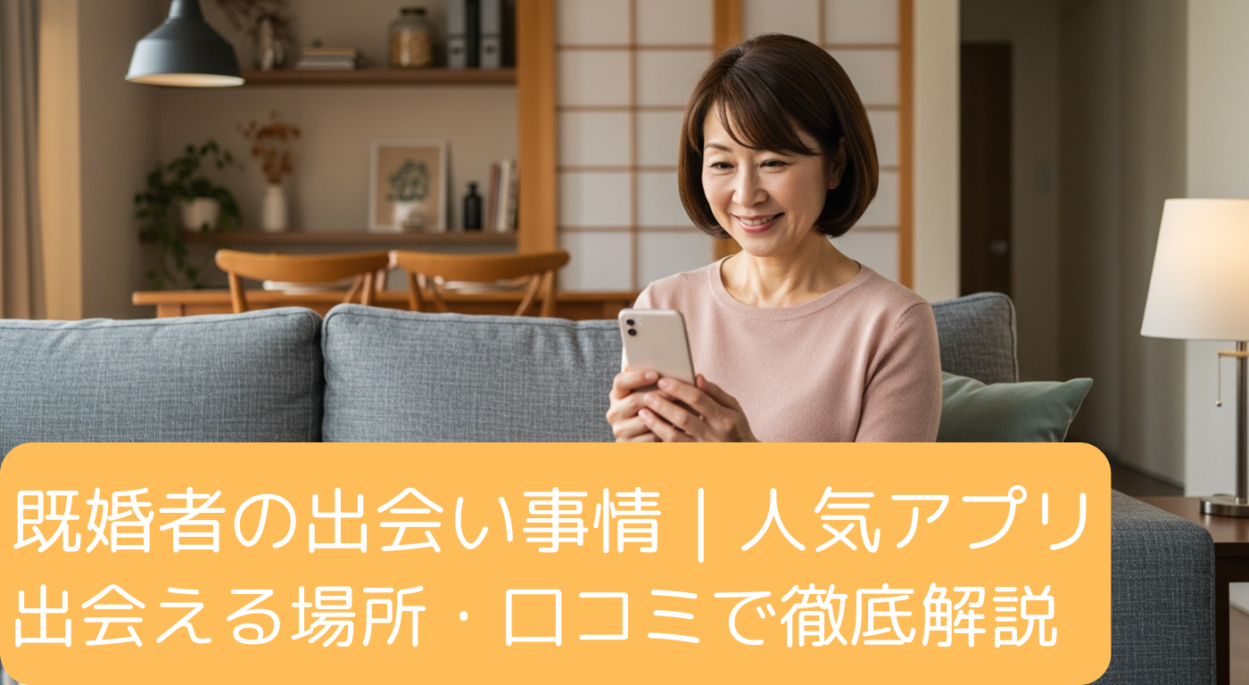 既婚者の出会い事情｜人気アプリ・出会える場所・口コミで徹底解説