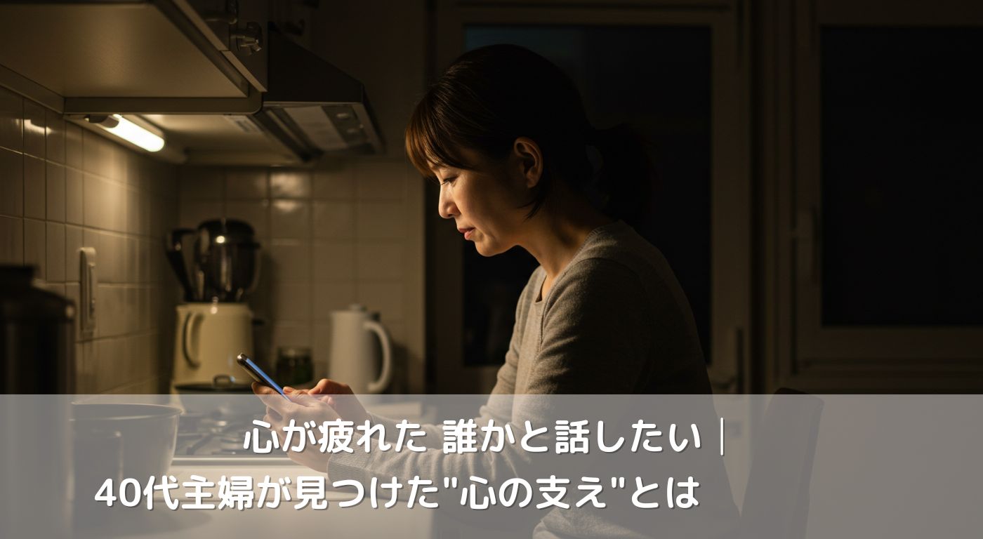 心が疲れた 誰かと話したい│40代主婦が見つけた”心の支え”とは