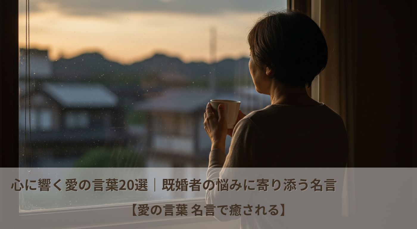 心に響く愛の言葉20選｜既婚者の悩みに寄り添う名言集で癒される