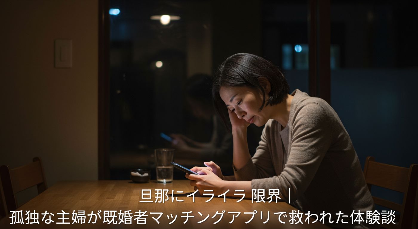 旦那にイライラ 限界│孤独な主婦が既婚者マッチングアプリで救われた体験談