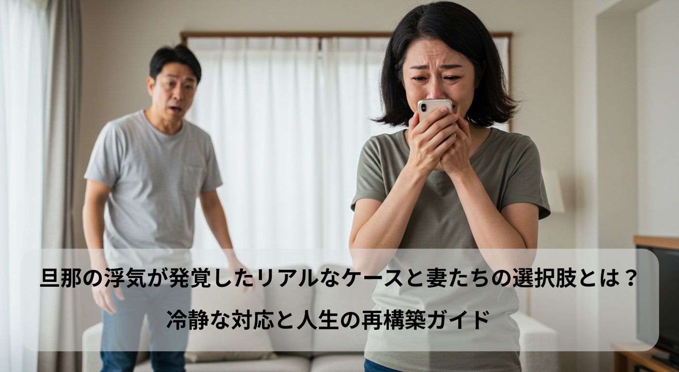 旦那の浮気が発覚したリアルなケースと妻たちの選択肢とは？冷静な対応と人生の再構築ガイド