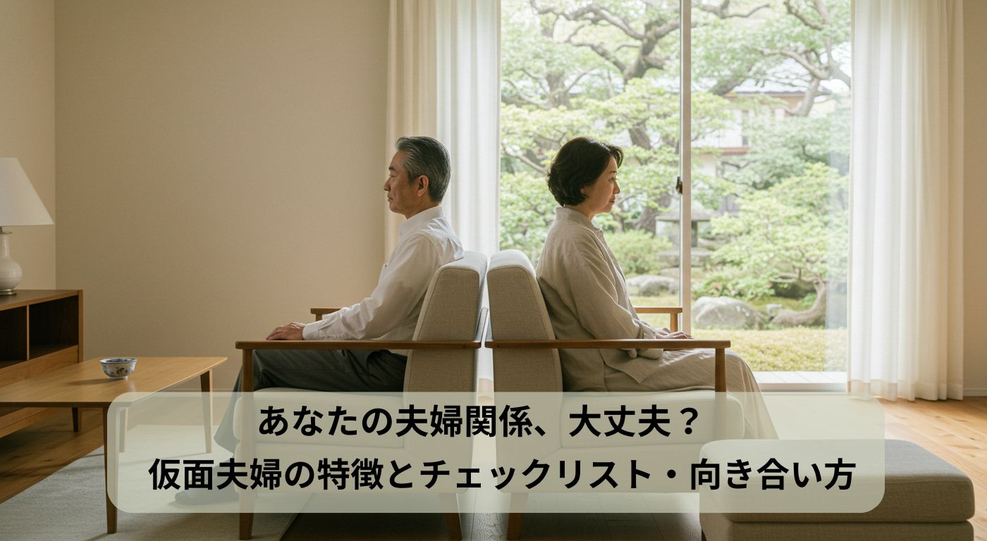 あなたの夫婦関係、大丈夫？仮面夫婦の特徴とチェックリスト・向き合い方
