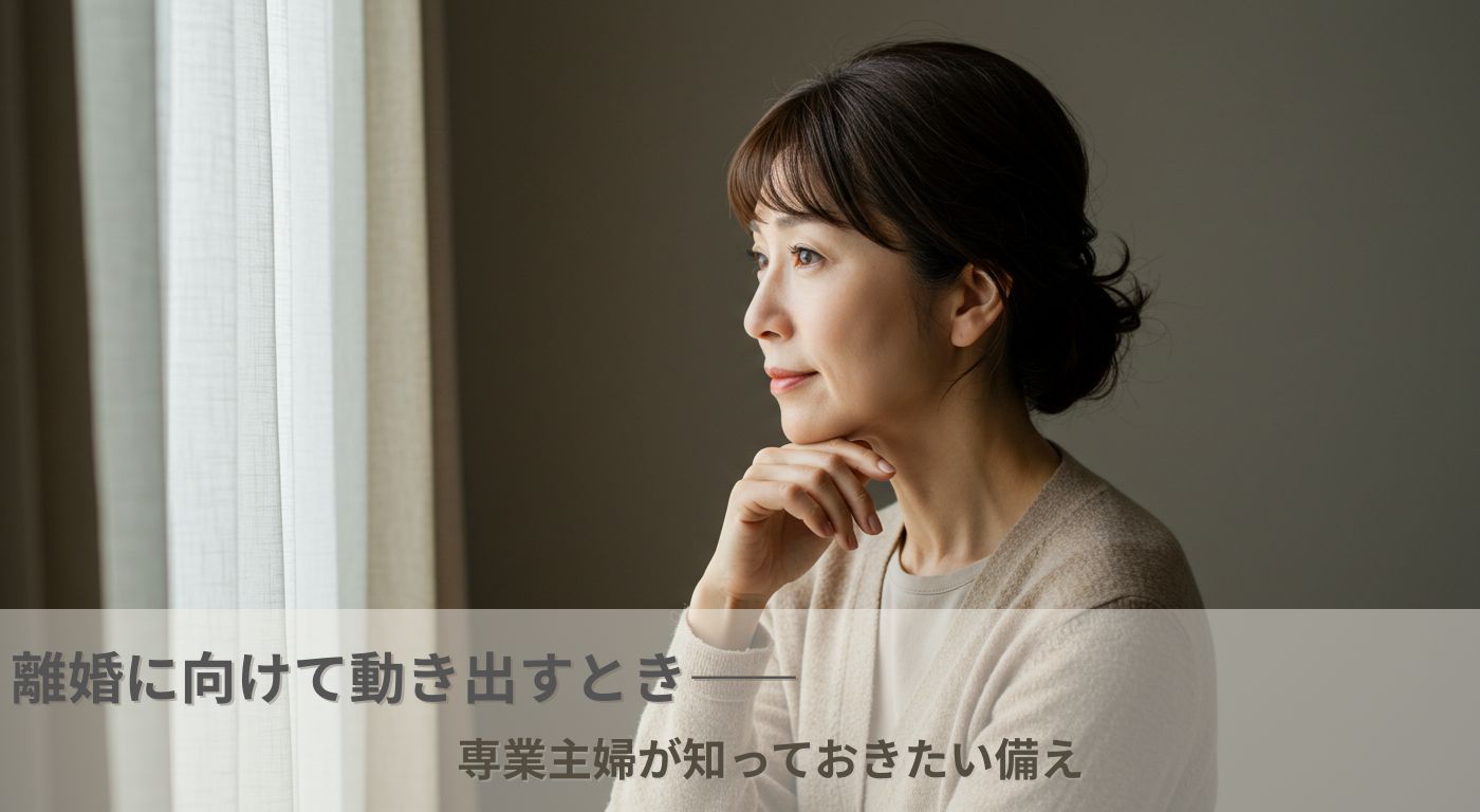 離婚に向けて動き出すとき――専業主婦が知っておきたい備え