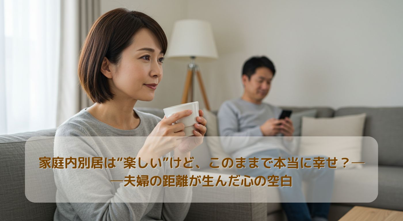 家庭内別居は“楽しい”けど、このままで本当に幸せ？──夫婦の距離が生んだ心の空白