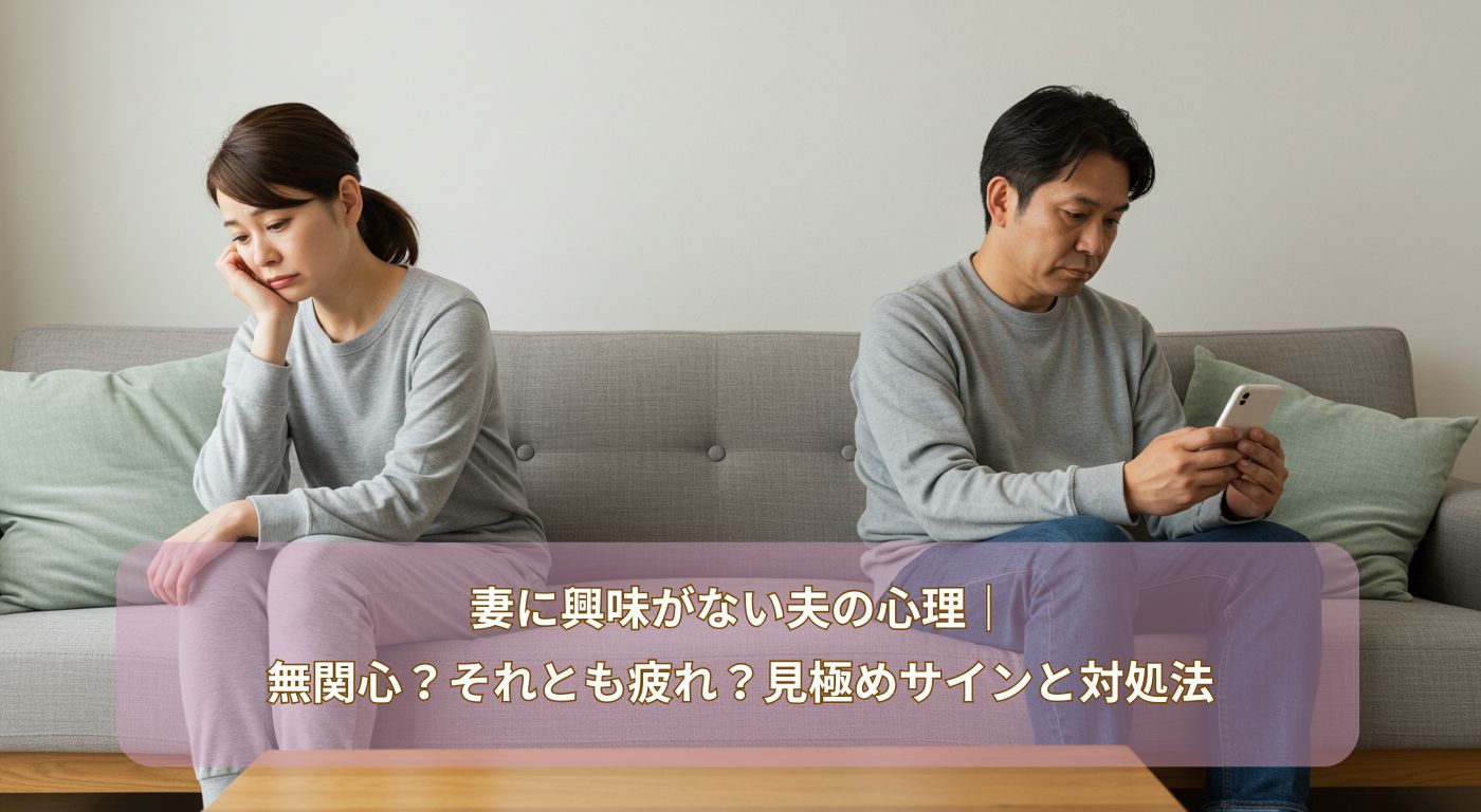妻に興味がない夫の心理｜無関心？それとも疲れ？見極めサインと対処法