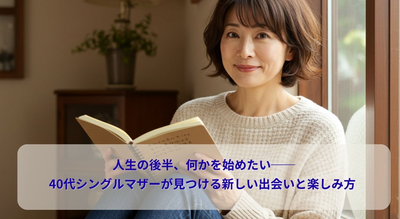 人生の後半、何かを始めたい──40代シングルマザーが見つける新しい出会いと楽しみ方