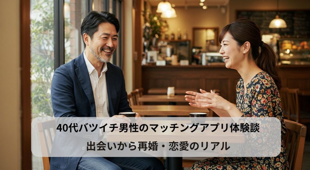 40代バツイチ男性のマッチングアプリ体験談｜出会いから再婚・恋愛のリアル