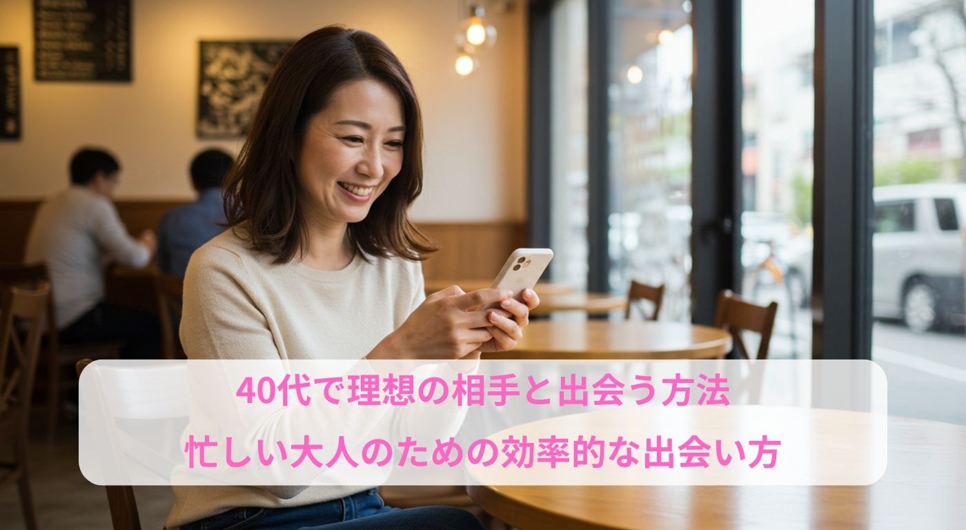 40代で理想の相手と出会う方法｜忙しい大人のための効率的な出会い方