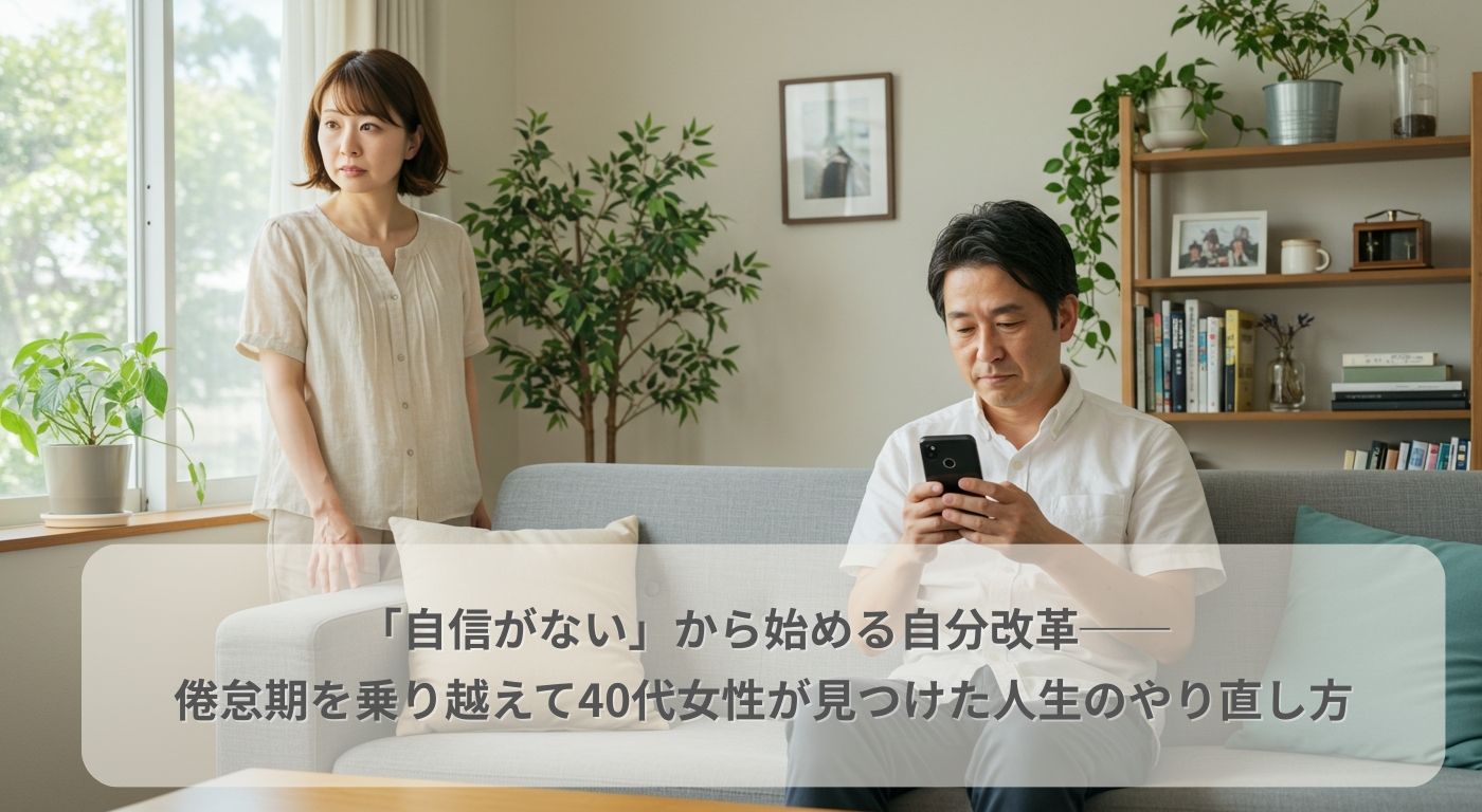 「自信がない」から始める自分改革──倦怠期を乗り越えて40代女性が見つけた人生のやり直し方