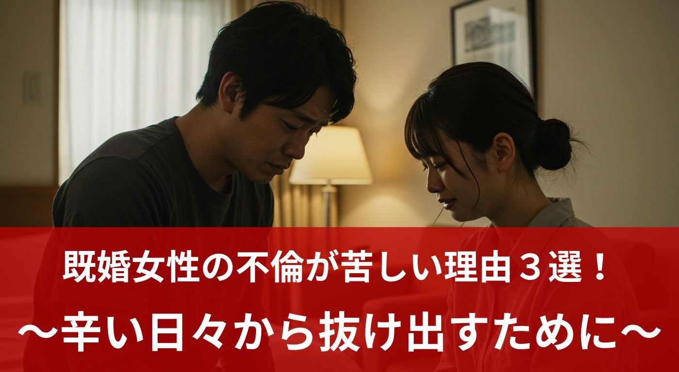 既婚女性の不倫が苦しい理由３選！辛い日々から抜け出すために