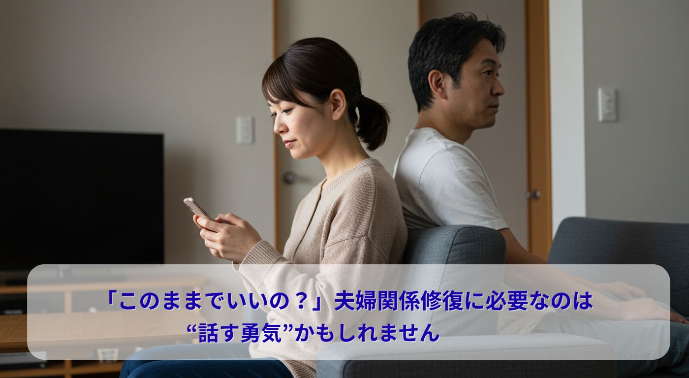 「このままでいいの？」夫婦関係修復に必要なのは“話す勇気”かもしれません
