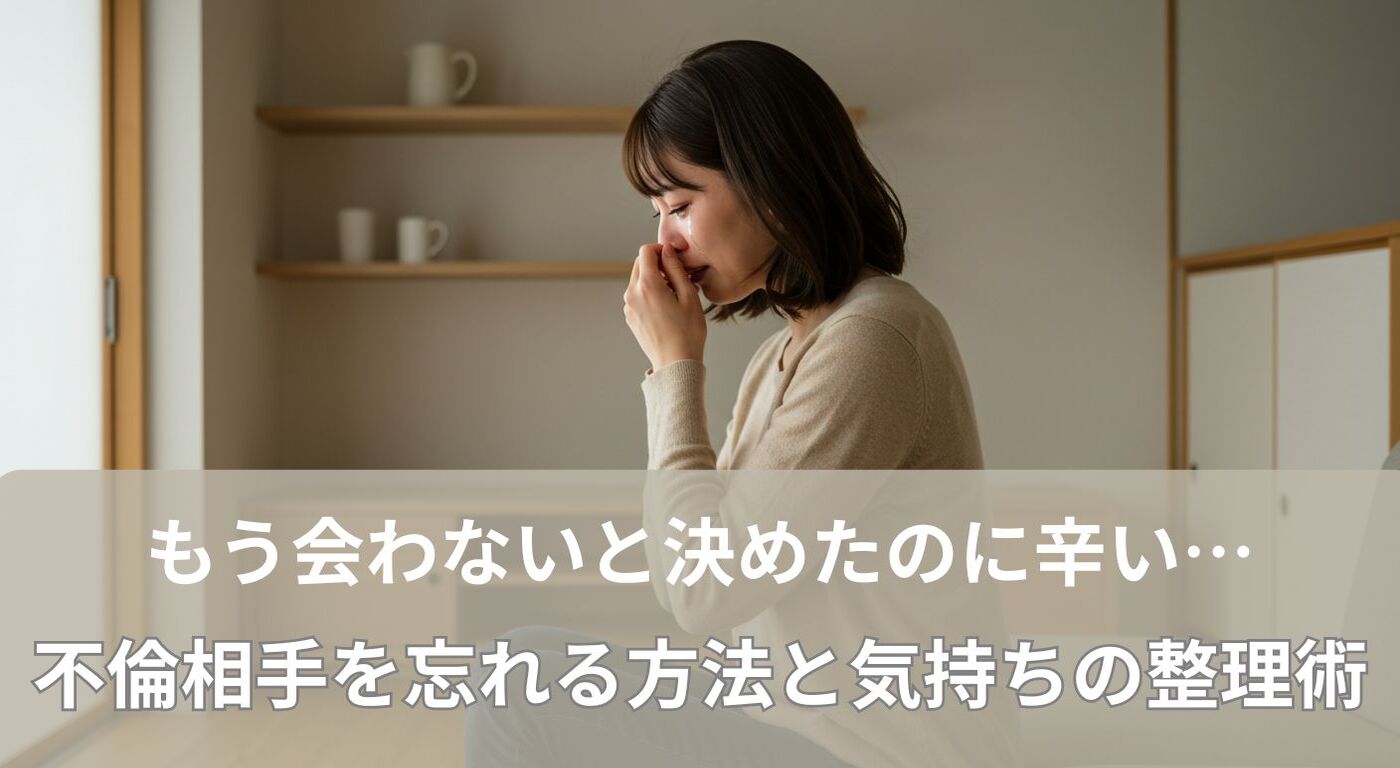 もう会わないと決めたのに辛い…不倫相手を忘れる方法と気持ちの整理術
