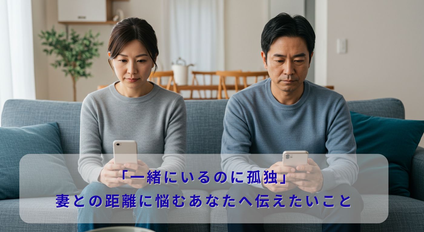 「一緒にいるのに孤独」妻との距離に悩むあなたへ伝えたいこと