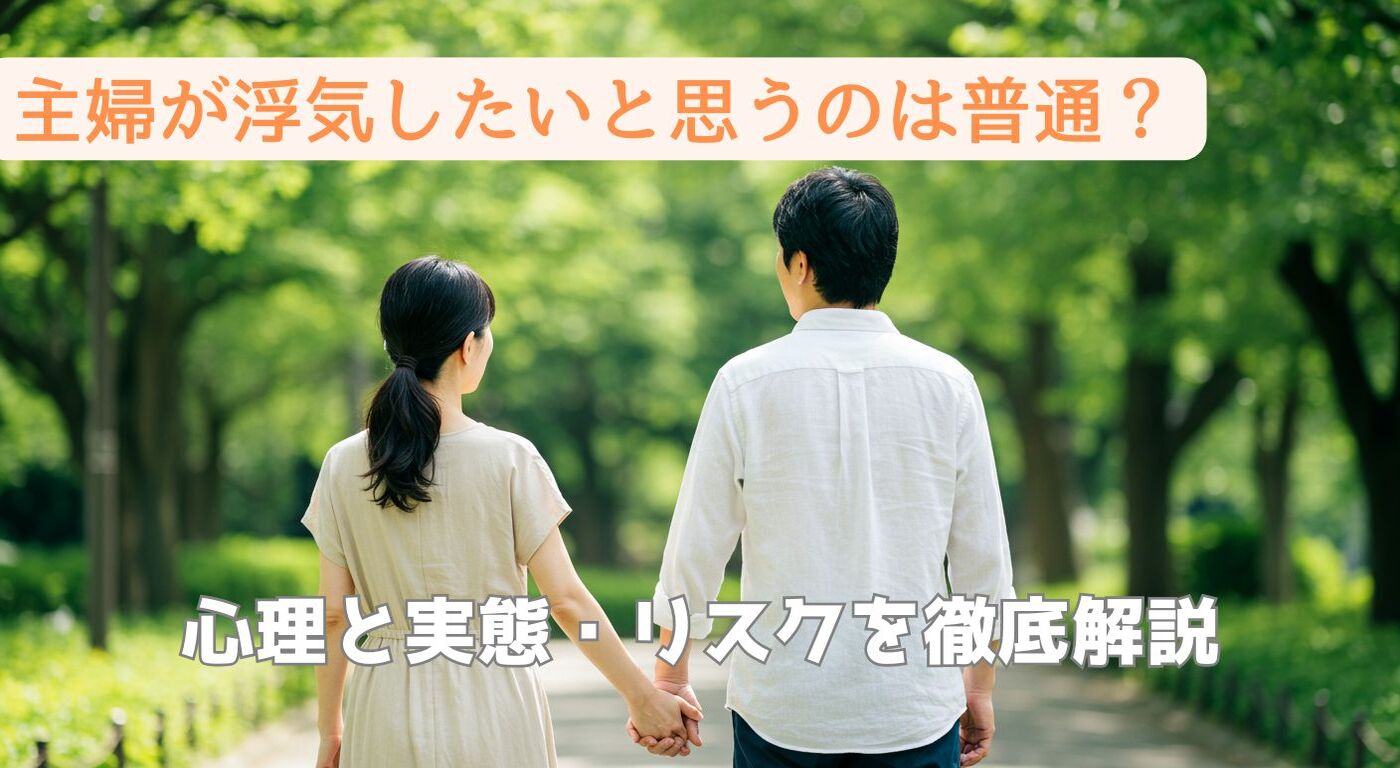 主婦が浮気したいと思うのは普通？心理と実態・リスクを徹底解説
