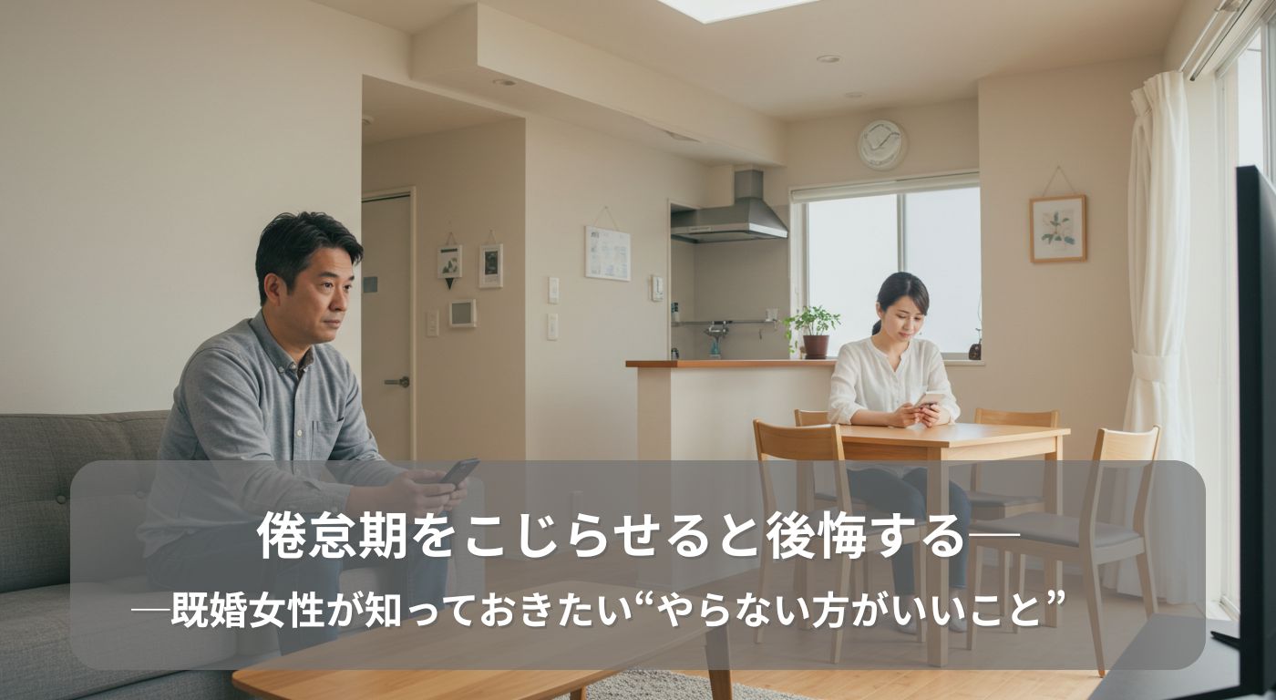 倦怠期をこじらせると後悔する──既婚女性が知っておきたい“やらない方がいいこと”
