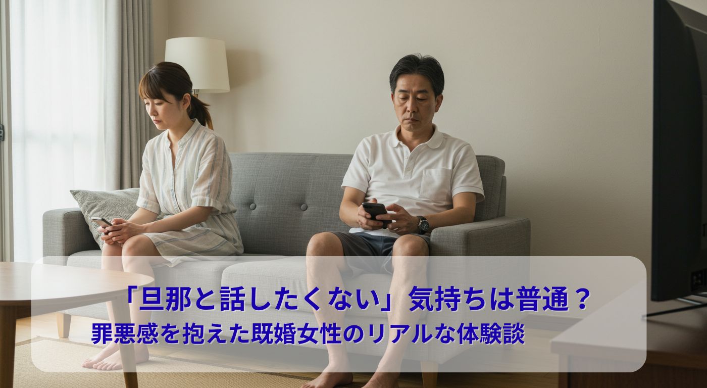 「旦那と話したくない」気持ちは普通？罪悪感を抱えた既婚女性のリアルな体験談