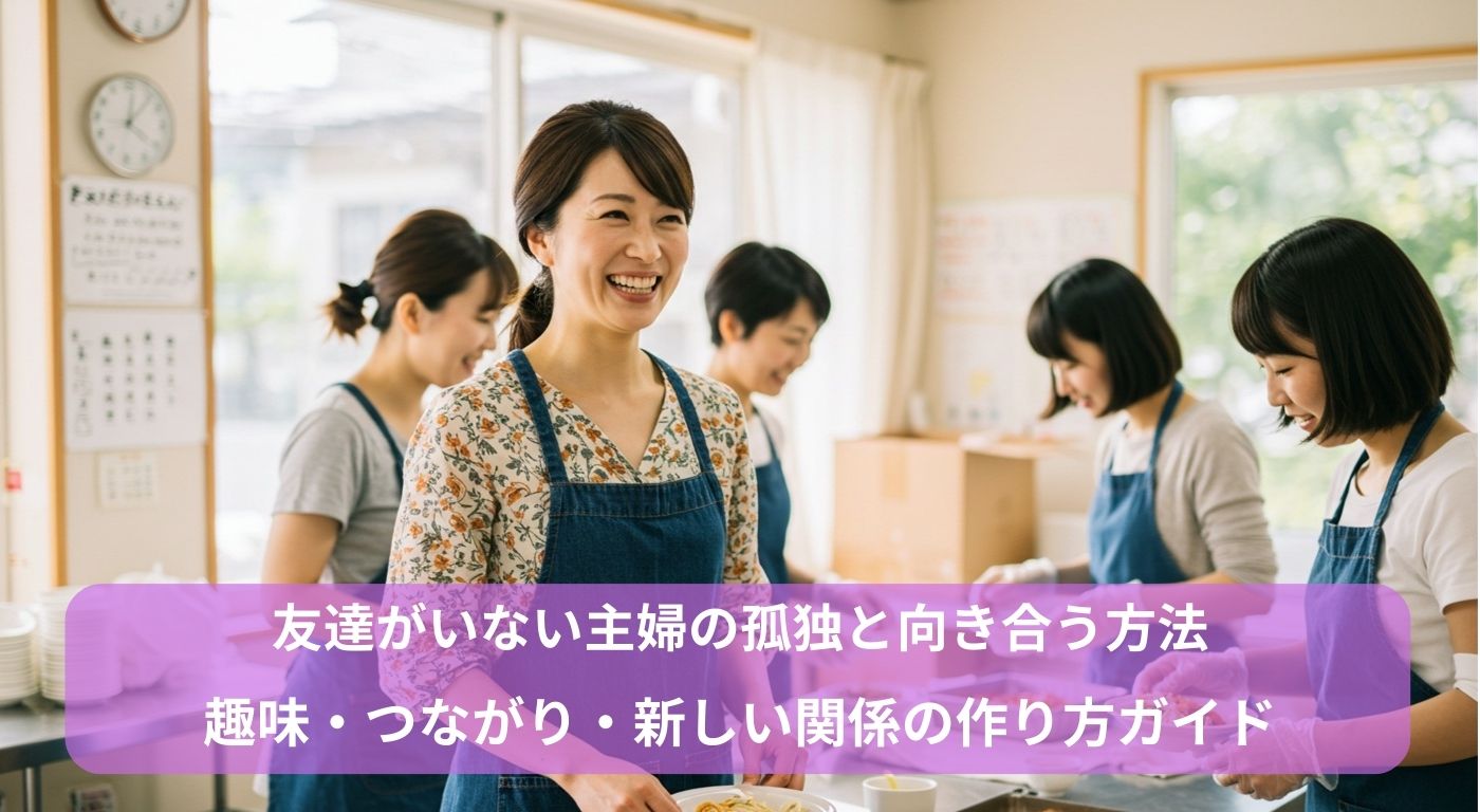 友達がいない主婦の孤独と向き合う方法｜趣味・つながり・新しい関係の作り方ガイド