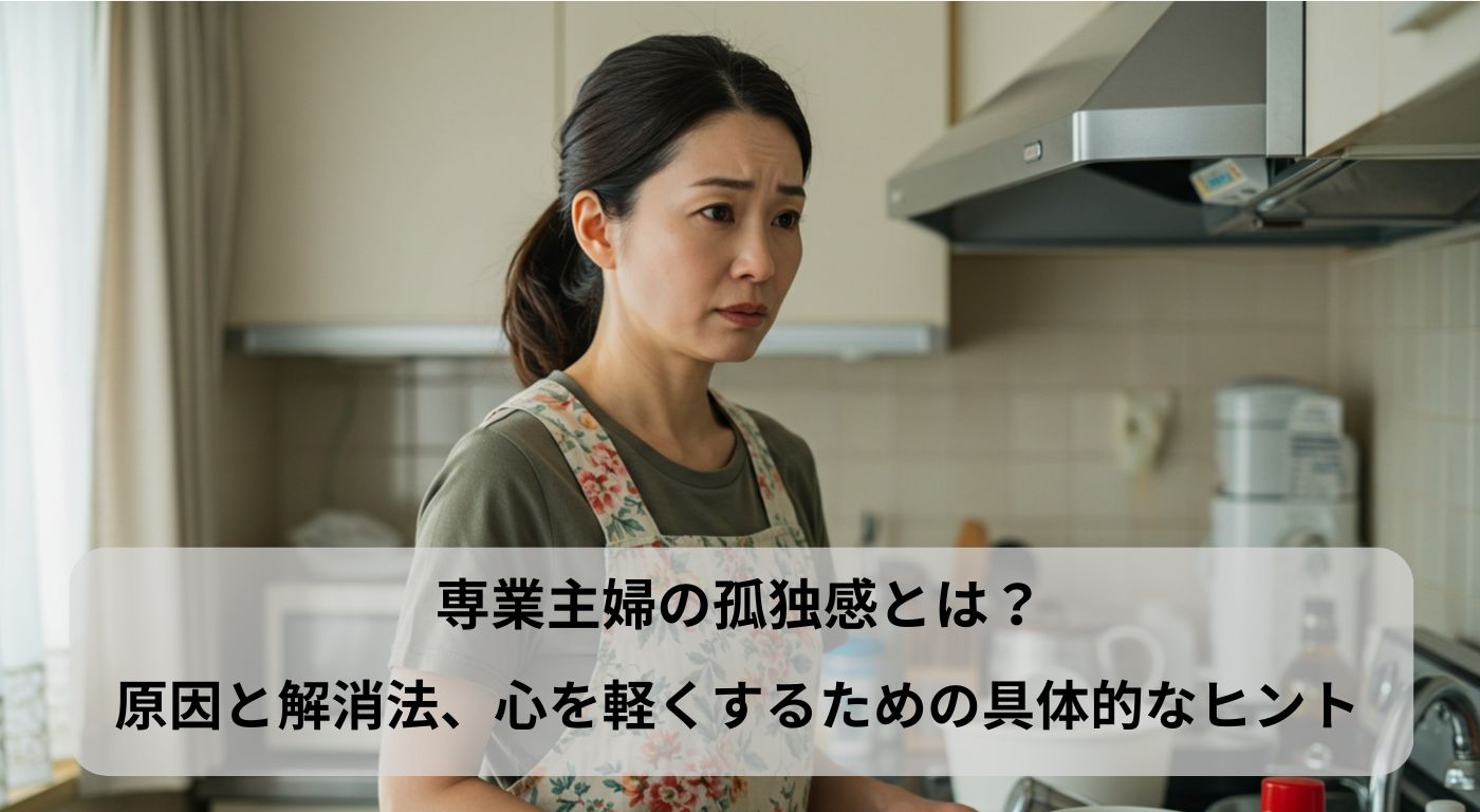 専業主婦の孤独感とは？原因と解消法、心を軽くするための具体的なヒント