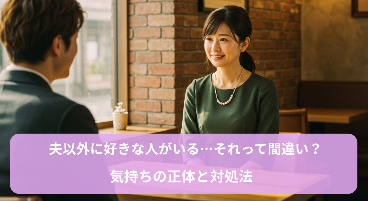 夫以外に好きな人がいる…それって間違い？気持ちの正体と対処法