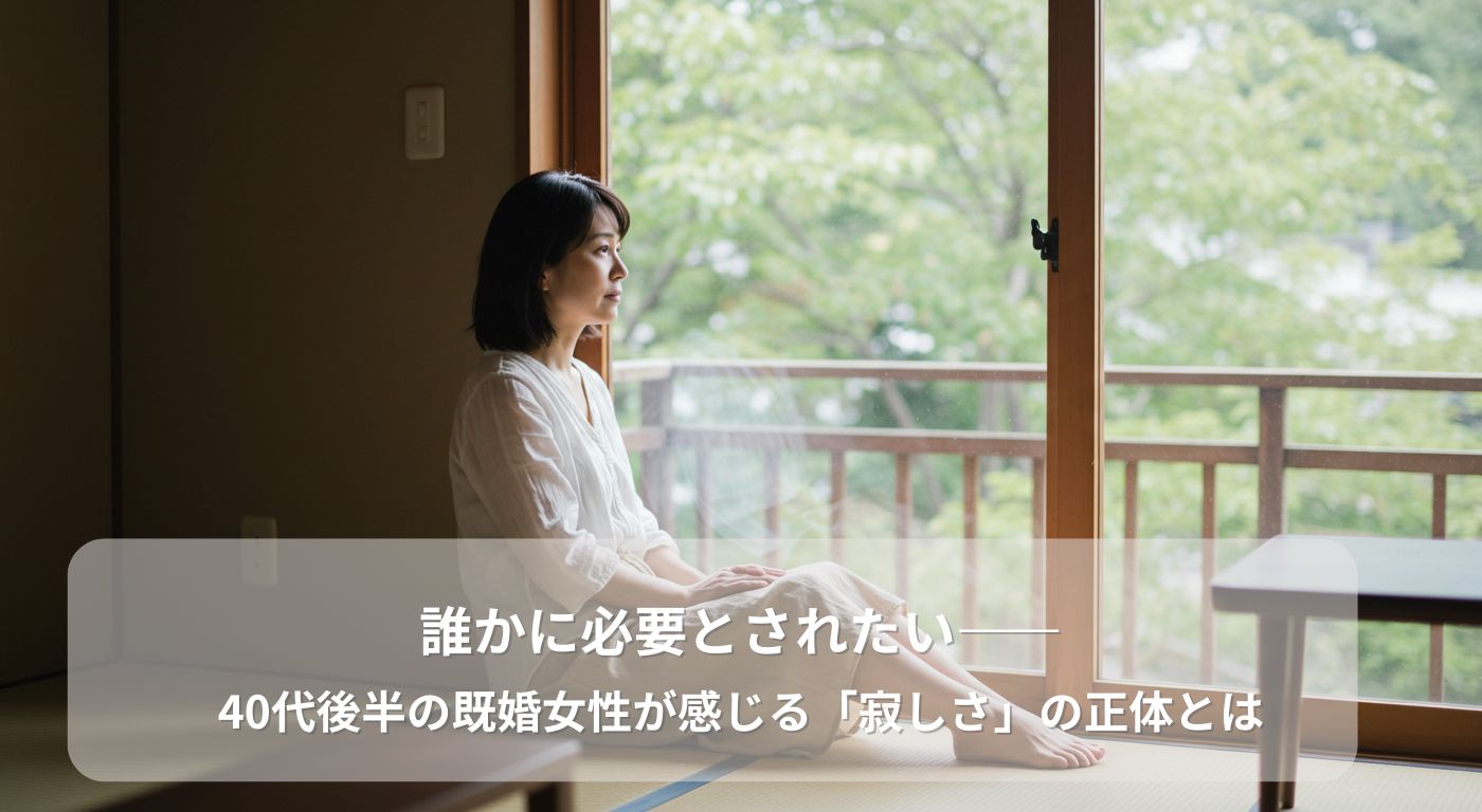 誰かに必要とされたい―40代後半の既婚女性が感じる「寂しさ」の正体とは