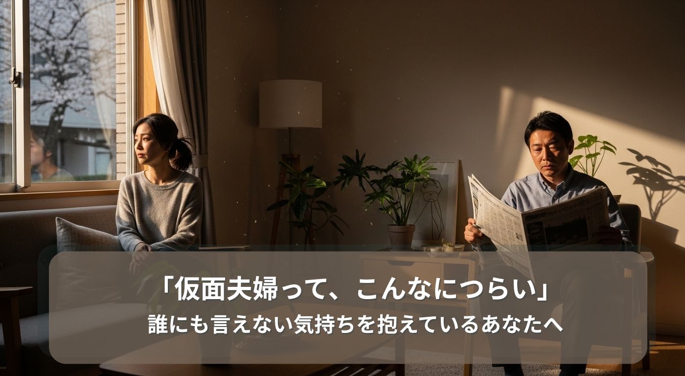 「仮面夫婦って、こんなにつらい」誰にも言えない気持ちを抱えているあなたへ