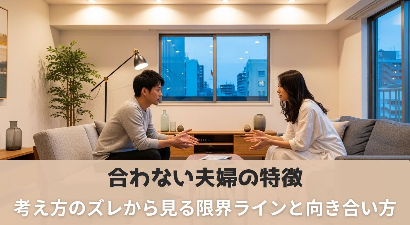 合わない夫婦の特徴｜考え方のズレから見る限界ラインと向き合い方