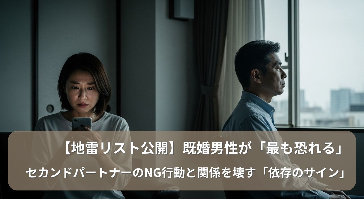 【地雷リスト公開】既婚男性が「最も恐れる」セカンドパートナーのNG行動と関係を壊す「依存のサイン」