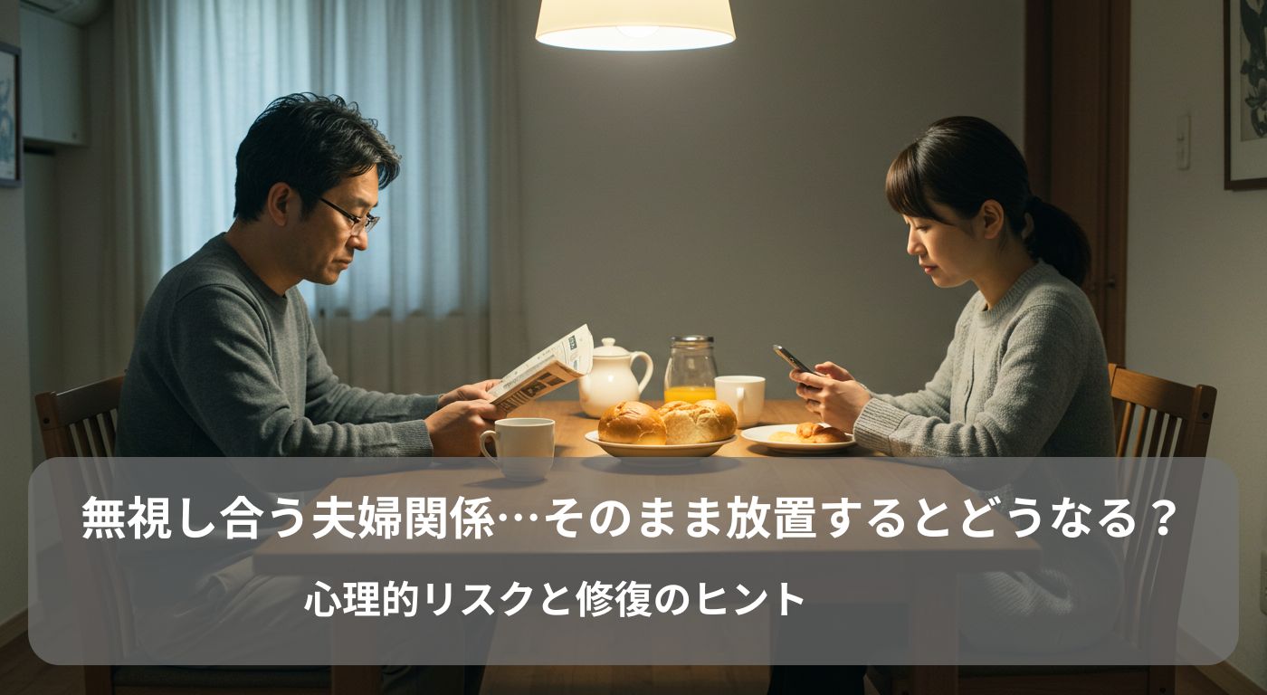 無視し合う夫婦関係…そのまま放置するとどうなる？心理的リスクと修復のヒント