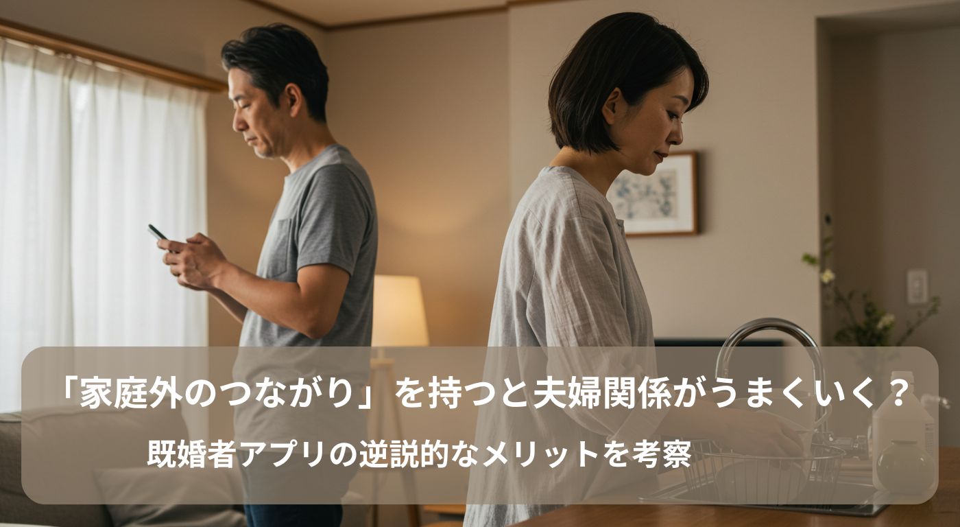 「家庭外のつながり」を持つと夫婦関係がうまくいく？既婚者アプリの逆説的なメリットを考察