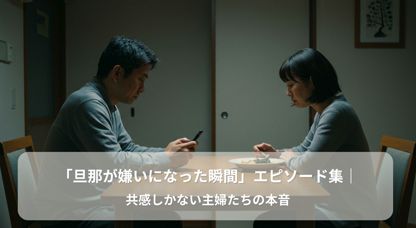 「旦那が嫌いになった瞬間」エピソード集｜共感しかない主婦たちの本音
