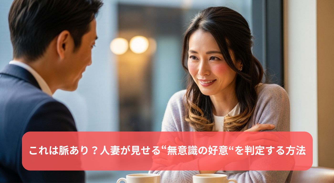 これは脈あり？人妻が見せる“無意識の好意“を判定する方法