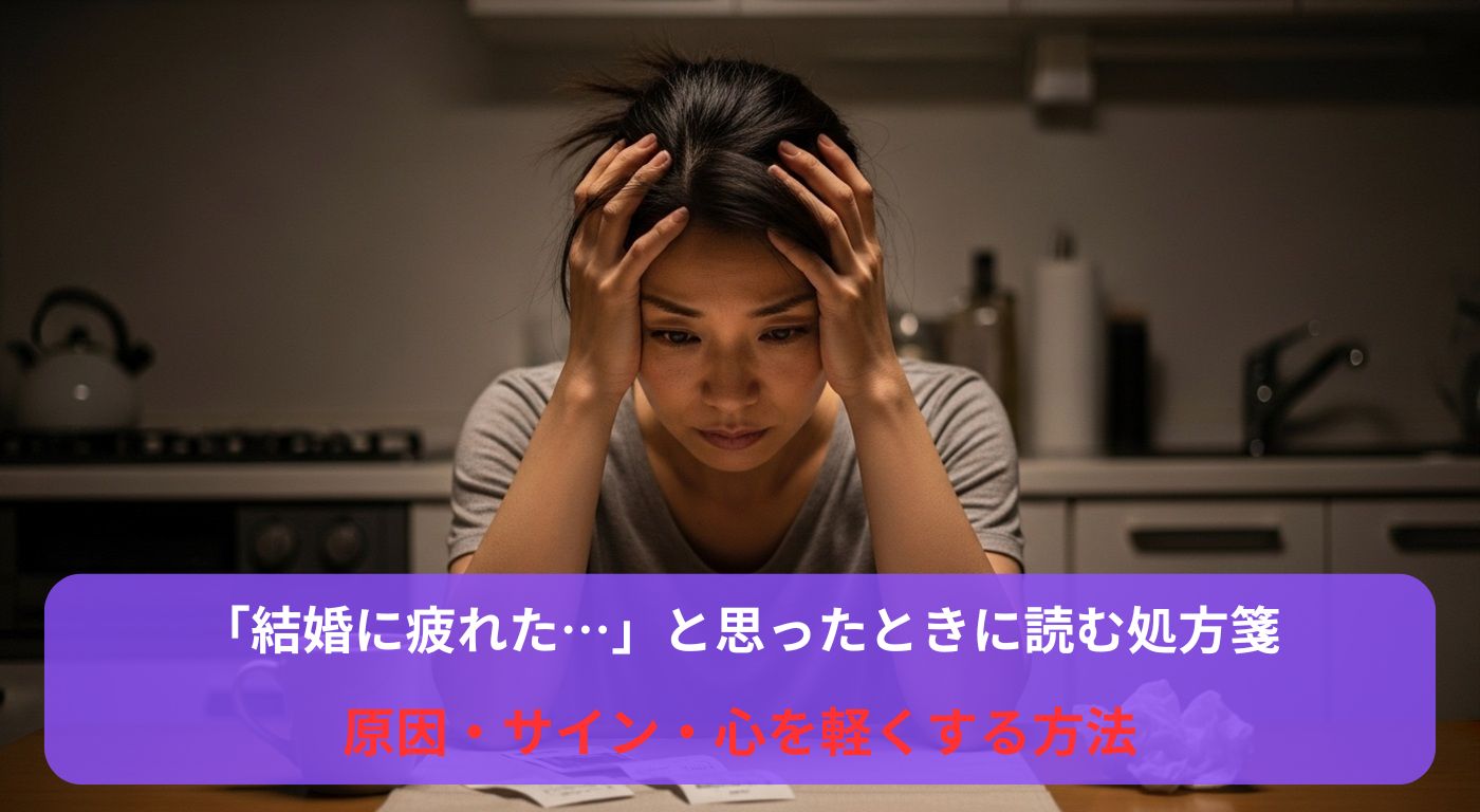 「結婚に疲れた…」と思ったときに読む処方箋｜原因・サイン・心を軽くする方法