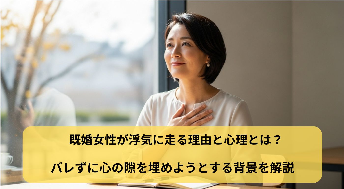 既婚女性が浮気に走る理由と心理とは？バレずに心の隙を埋めようとする背景を解説
