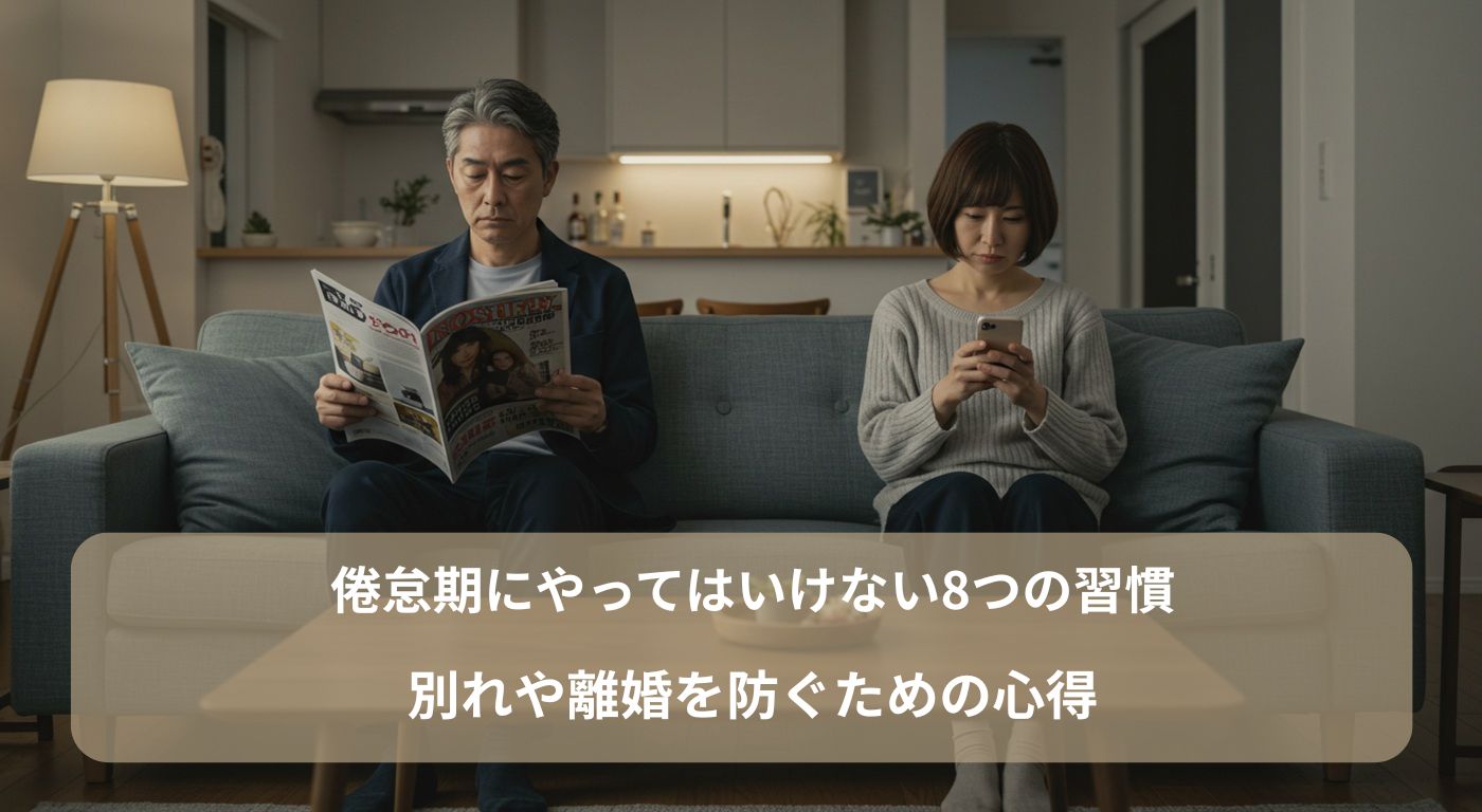 倦怠期にやってはいけない8つの習慣｜別れや離婚を防ぐための心得
