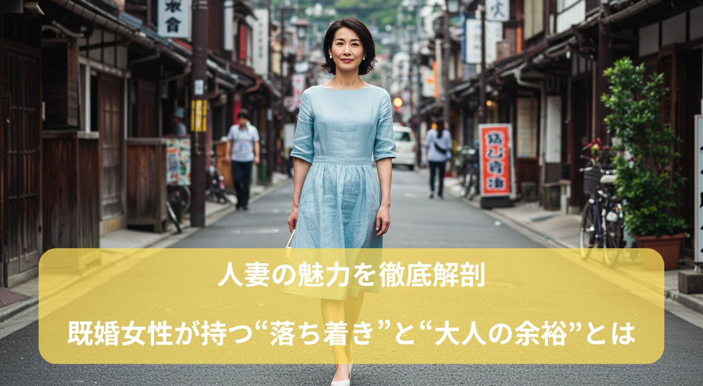 人妻の魅力を徹底解剖｜既婚女性が持つ“落ち着き”と“大人の余裕”とは
