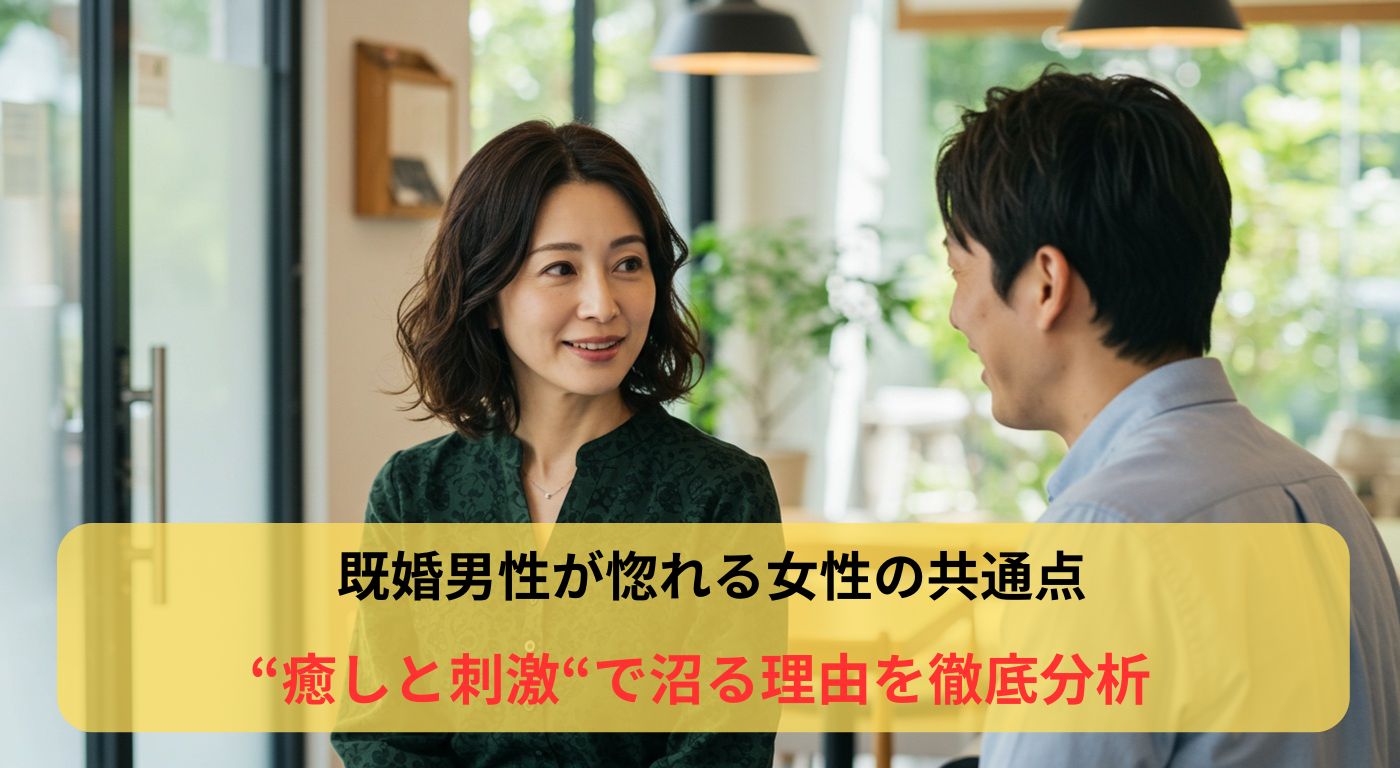 既婚男性が惚れる女性の共通点｜“癒しと刺激“で沼る理由を徹底分析