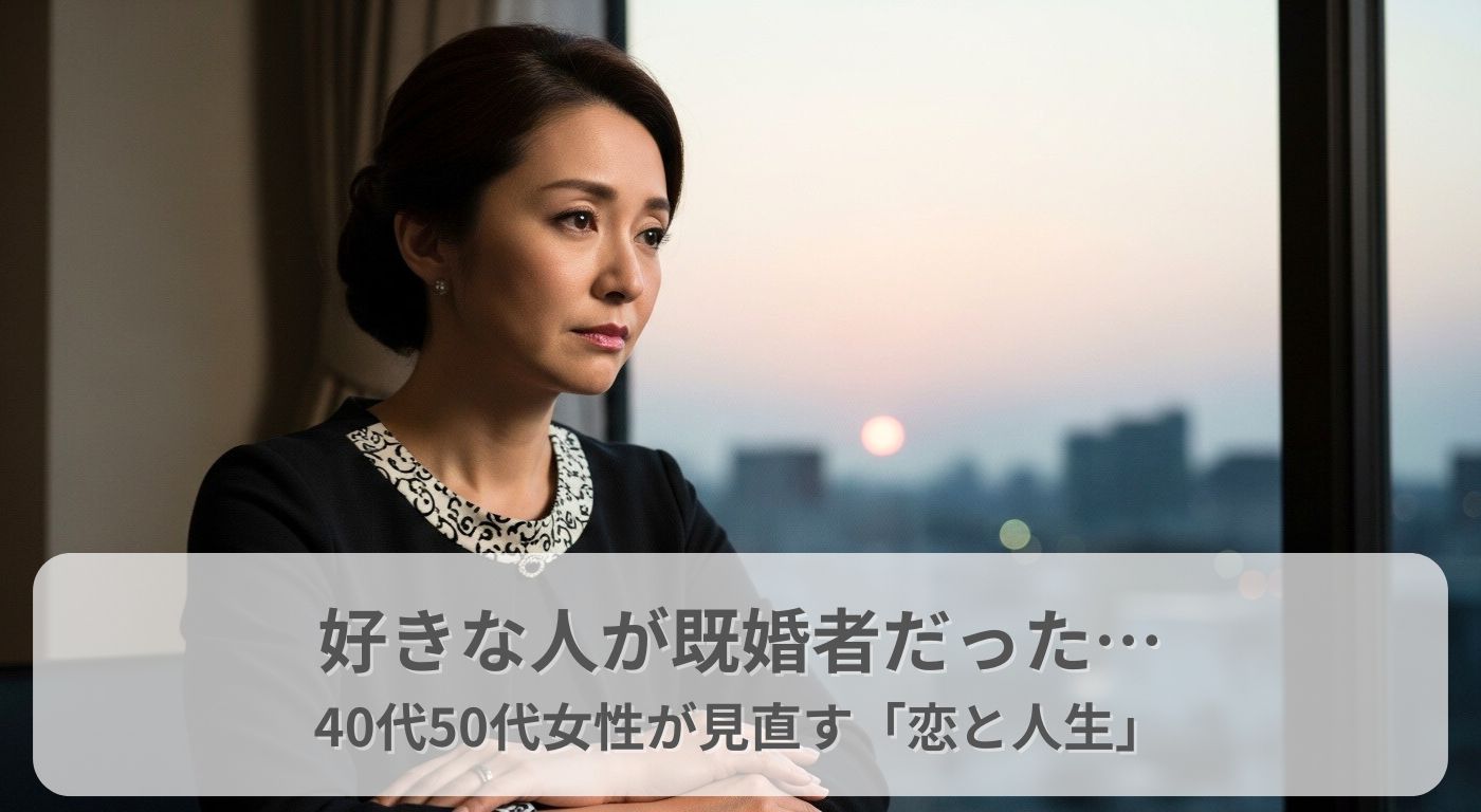 好きな人が既婚者だった…40代50代女性が見直す「恋と人生」