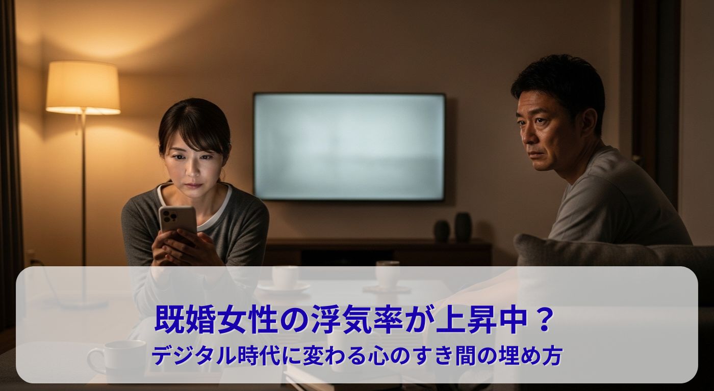 既婚女性の浮気率が上昇中？デジタル時代に変わる心のすき間の埋め方
