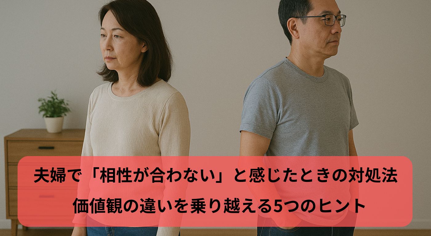 夫婦で「相性が合わない」と感じたときの対処法｜価値観の違いを乗り越える5つのヒント