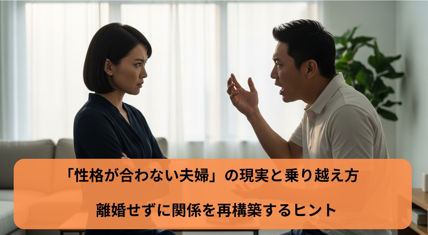 「性格が合わない夫婦」の現実と乗り越え方｜離婚せずに関係を再構築するヒント