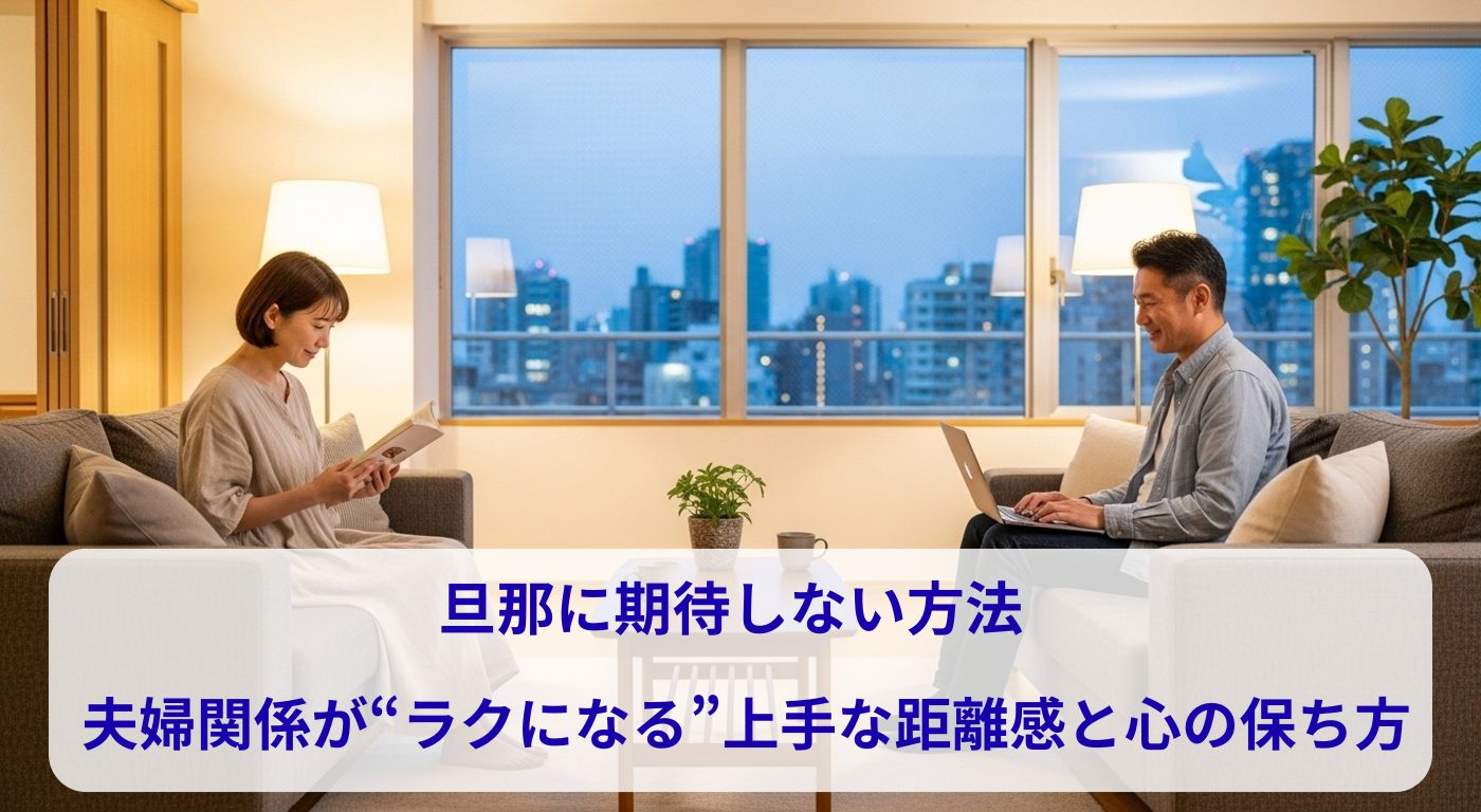 旦那に期待しない方法｜夫婦関係が“ラクになる”上手な距離感と心の保ち方