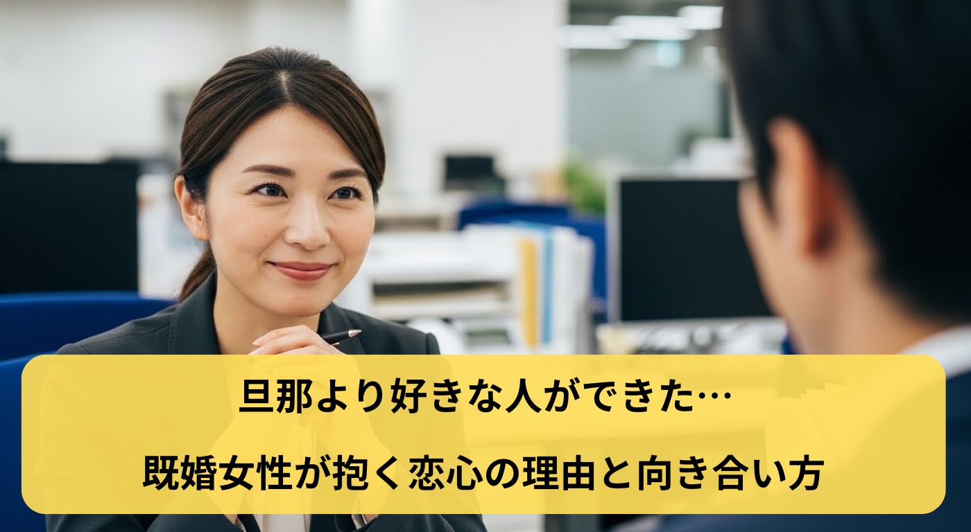 旦那より好きな人ができた…既婚女性が抱く恋心の理由と向き合い方
