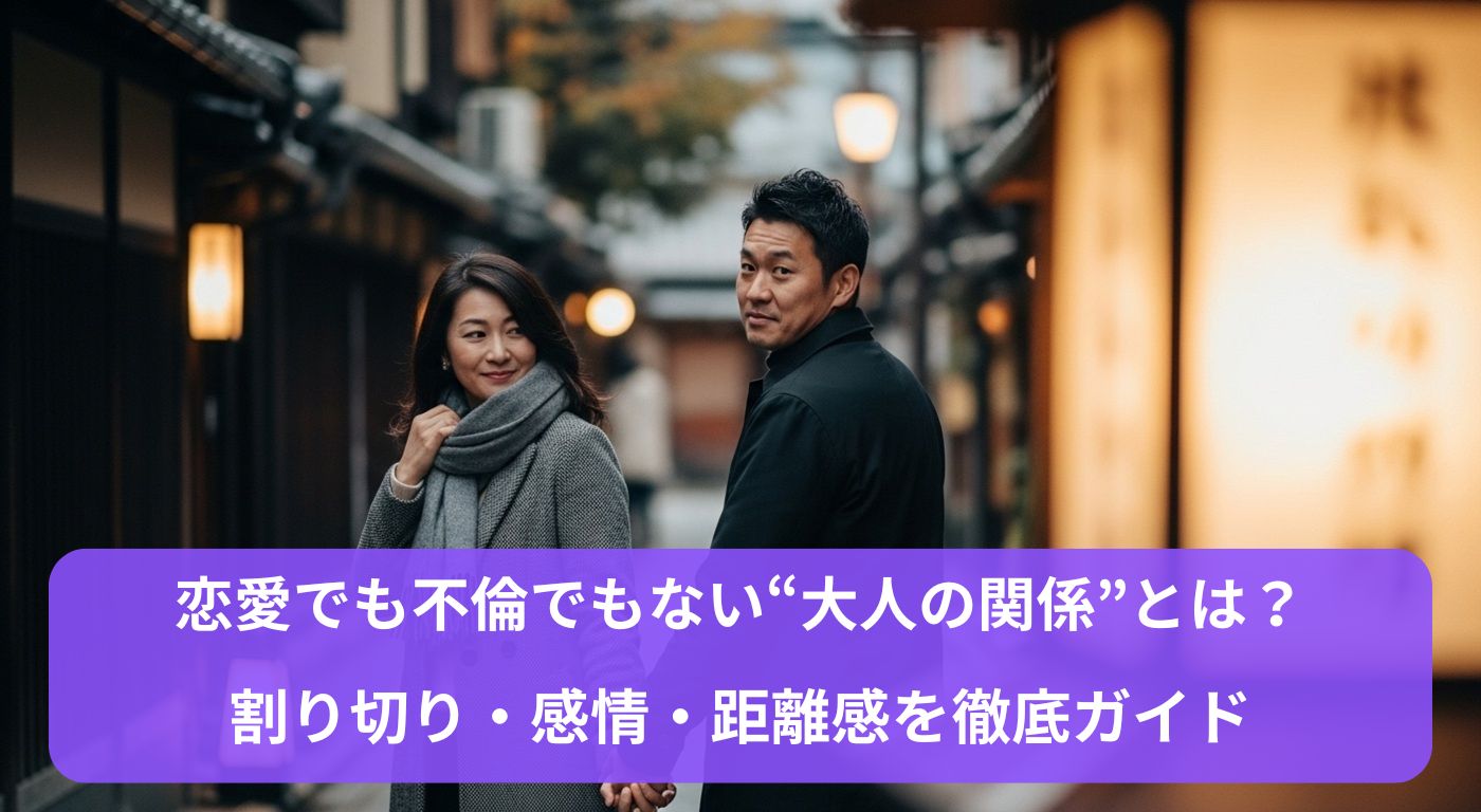 恋愛でも不倫でもない“大人の関係”とは？割り切り・感情・距離感を徹底ガイド