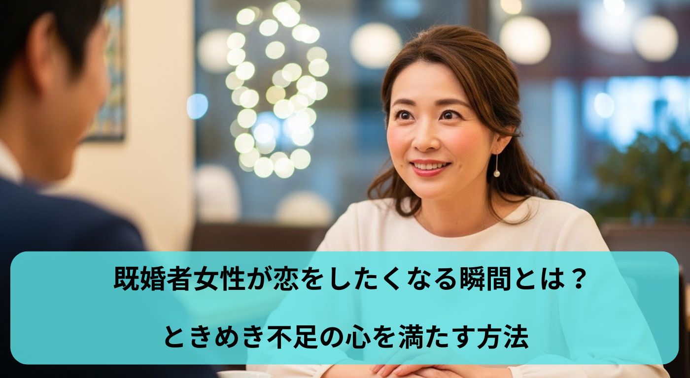 既婚者女性が恋をしたくなる瞬間とは？ときめき不足の心を満たす方法