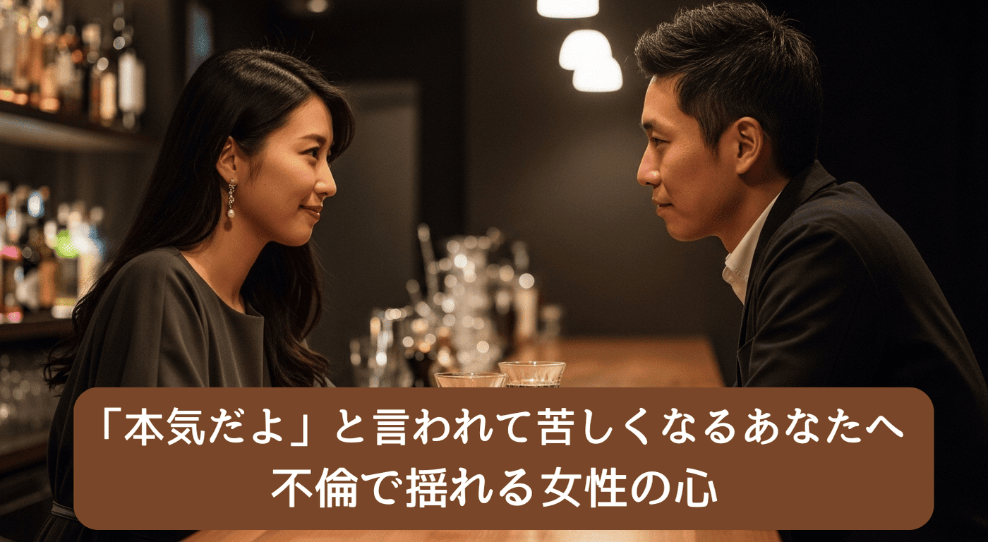 「本気だよ」と言われて苦しくなるあなたへ｜不倫で揺れる女性の心