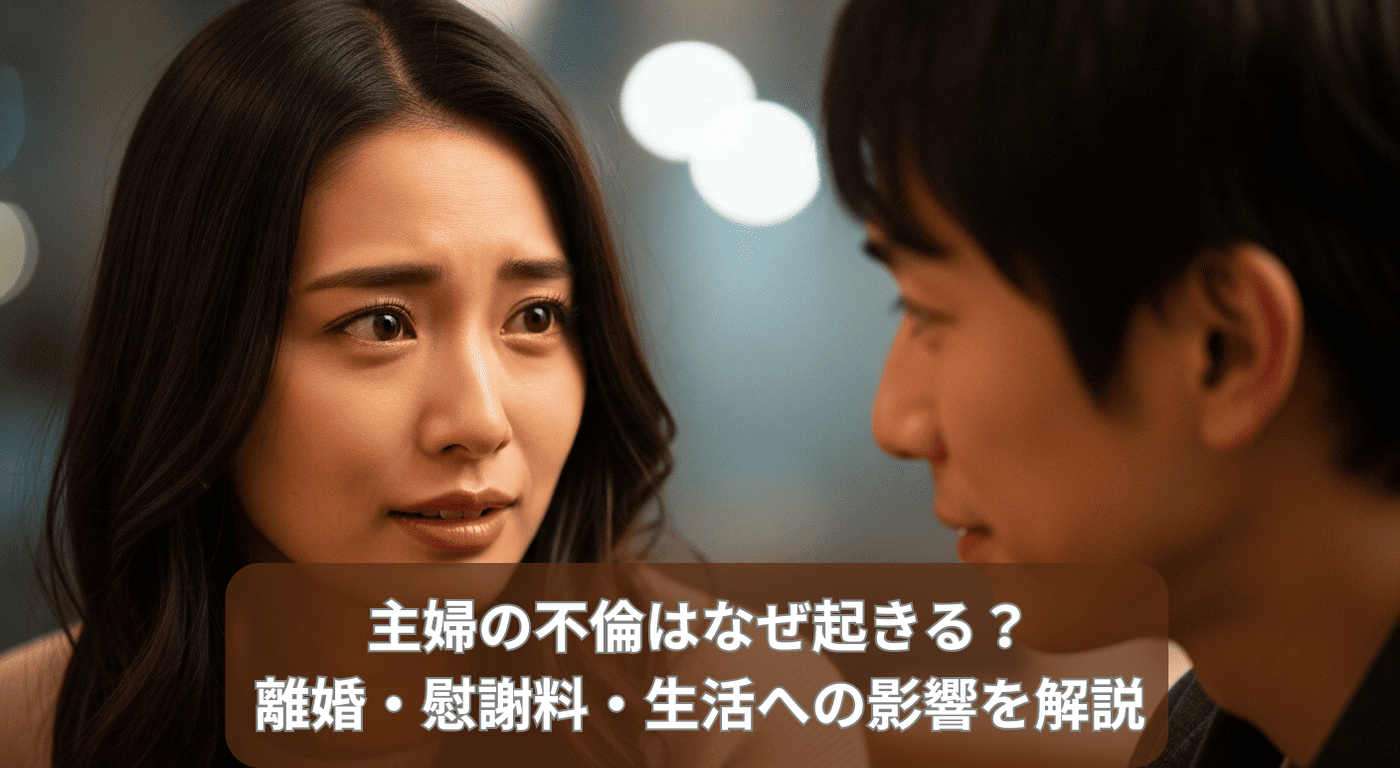 主婦の不倫はなぜ起きる？離婚・慰謝料・生活への影響を解説