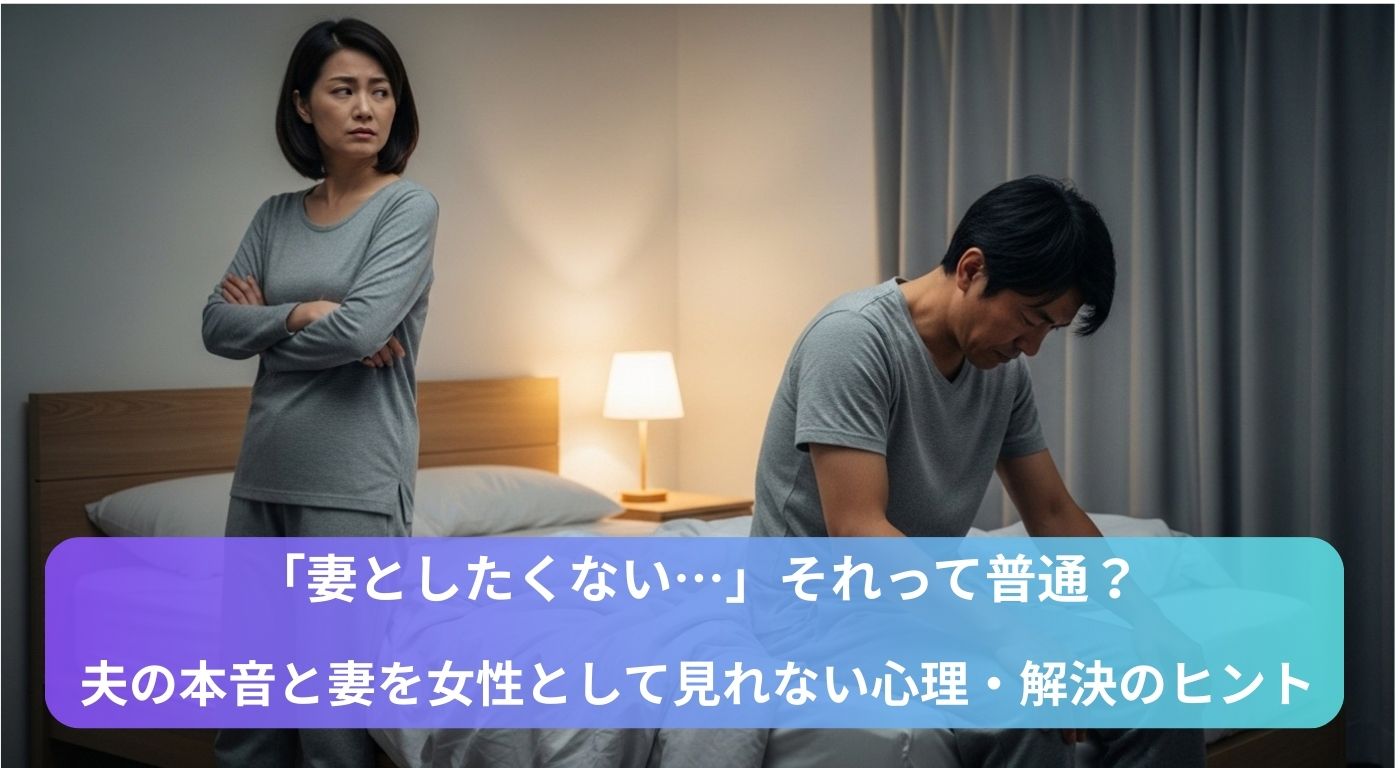 「妻としたくない…」それって普通？夫の本音と妻を女性として見れない心理・解決のヒント