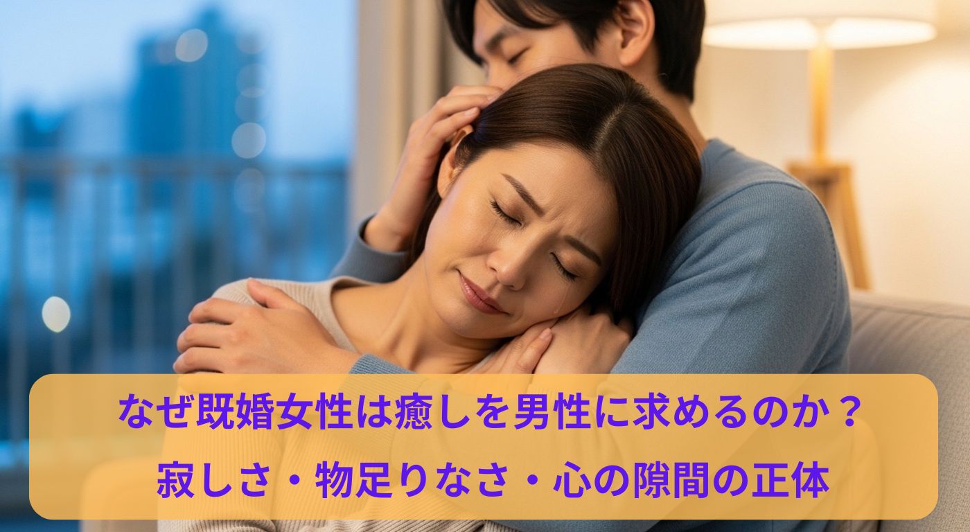 なぜ既婚女性は癒しを男性に求めるのか？寂しさ・物足りなさ・心の隙間の正体