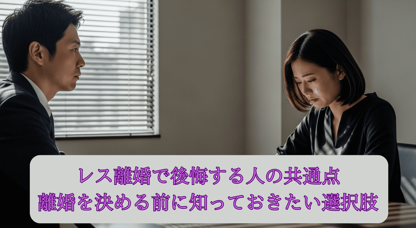 レス離婚で後悔する人の共通点｜離婚を決める前に知っておきたい選択肢